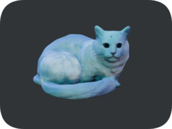 3D-Katze neu beleuchtet mit Mondlicht in Create3D.io V4.0