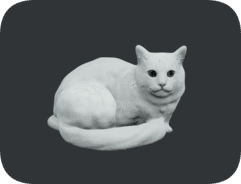 3D-Katzenmodell, das aus einer Vorgabe von Create3D.io V4.0 erzeugt wurde
