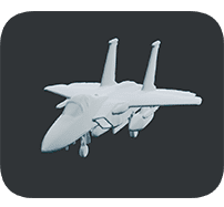 V1.0 AI 3D model of a military jet aircraft made from one prompt on Make3DAI.com — basic mesh draft