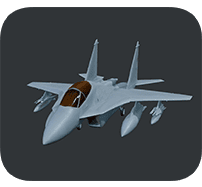V4.0 AI 3D model of a military jet aircraft with detailed cockpit, twin tail fins, and PBR textures made with Make3D AI
