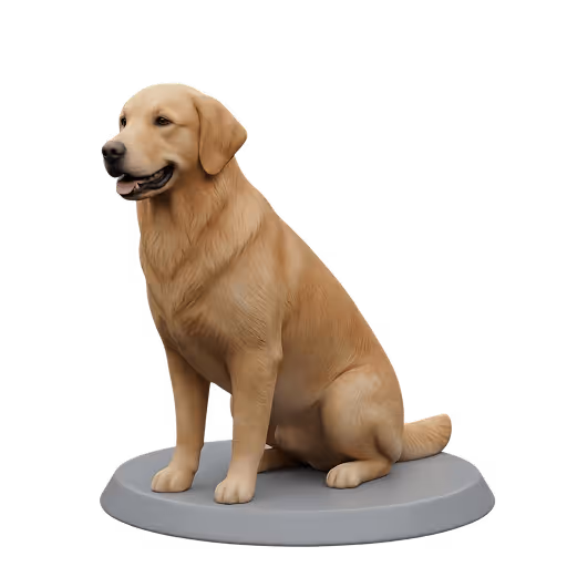 Vygenerovaný zlatý pes 3D model
